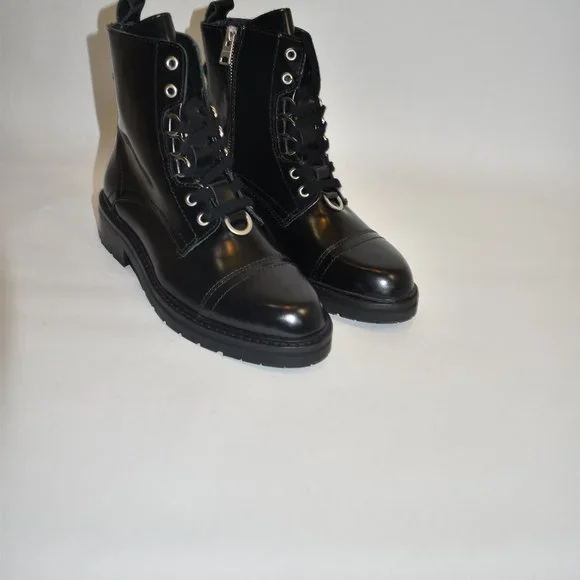 AllSaints Black Women's Leather Lira Hiker Black Boots Size 37 EU 7 US